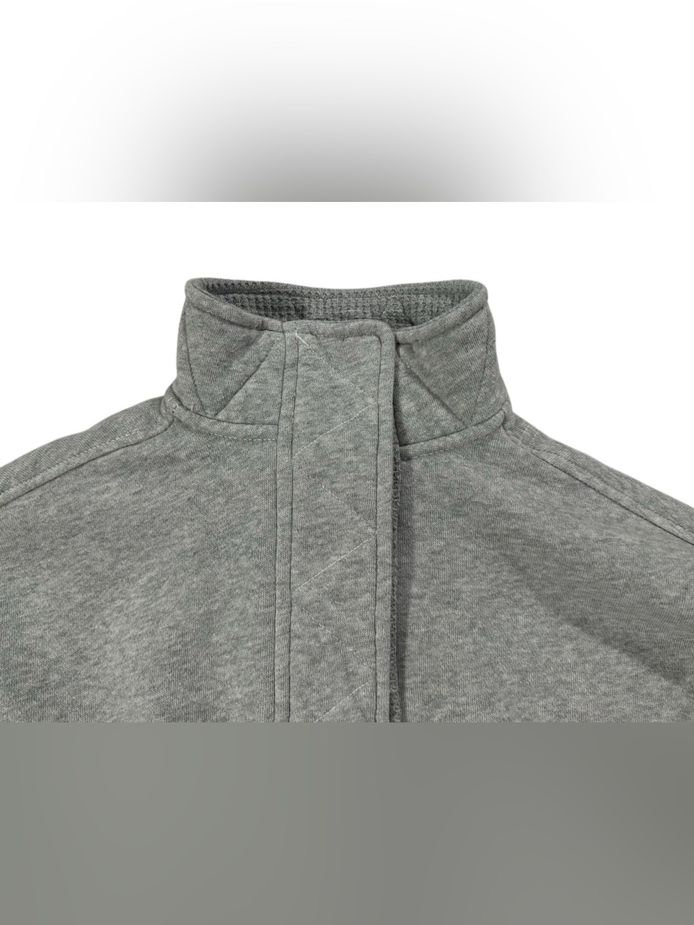 Aerie Gray Oversized Snap Neck Pullover Sweatshirt XXS - Picture 3 of 9